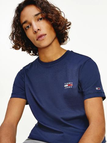 Tommy Jeans pánské tmavě modré tričko CHEST LOGO - M (C87)