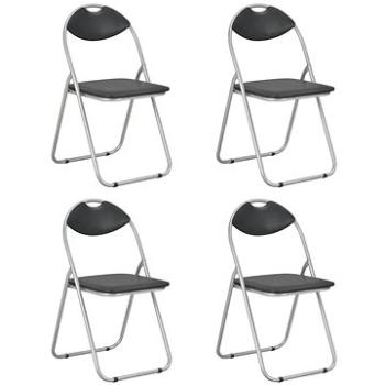 Skládací jídelní židle 4 ks černé umělá kůže (278593)