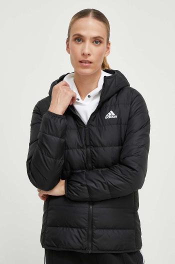 Péřová bunda adidas Essentials dámská, černá barva, přechodná, HZ5724