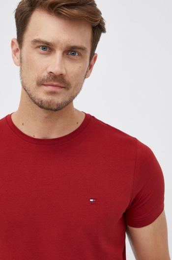 Tričko Tommy Hilfiger pánské, červená barva, hladké