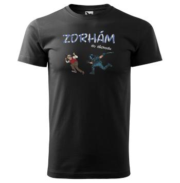 Pánské tričko Zdrhám do důchodu (Velikost: 2XL, Barva trička: Černá)