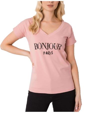 Růžové dámské tričko s nápisem vel. ONE SIZE