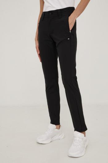 Kalhoty Wrangler dámské, černá barva, jednoduché, medium waist