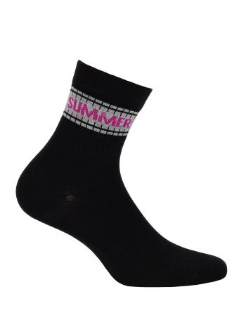 Dívčí ponožky s nápisem GATTA SUMMER černé Velikost: 33-35