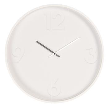 Bílé nástěnné hodiny s patinou - Ø 40*6 cm / 1*AA 6KL0552