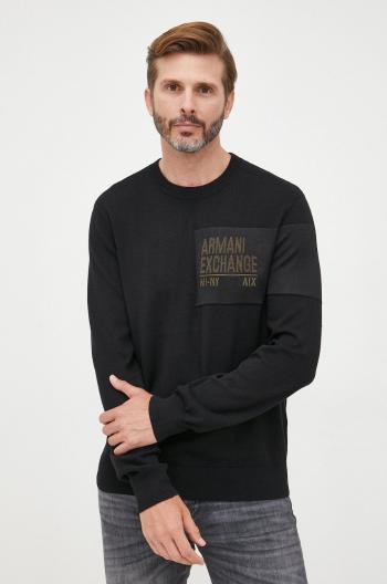 Svetr Armani Exchange pánský, černá barva, lehký