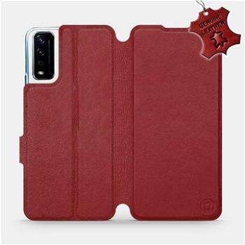 Flip pouzdro na mobil Vivo Y11S - Tmavě červené - kožené -   Dark Red Leather (5903516595129)
