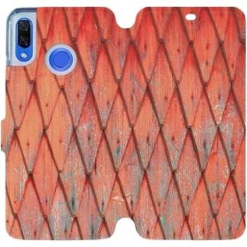 Flipové pouzdro na mobil Huawei Nova 3 - MK01S Oranžový vzor dřeva (5903226774890)