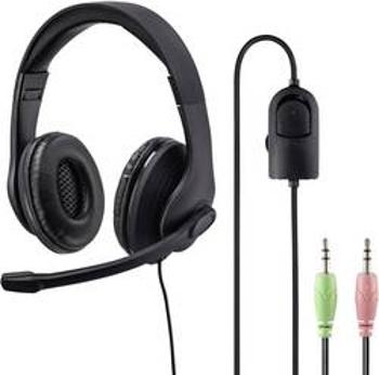 Headset k PC jack 3,5 mm stereo, na kabel Hama HS-P200 přes uši černá