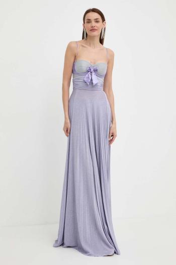 Šaty Elisabetta Franchi fialová barva, maxi, AB62942E2