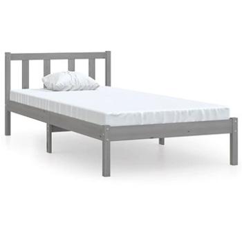Rám postele šedý masivní borovice 90 × 190 cm UK Single, 810049 (810049)