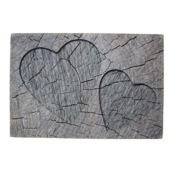 Šedá rohožka srdce v kmenu stromu Hearts grey - 75*50*1cm RARMBHS
