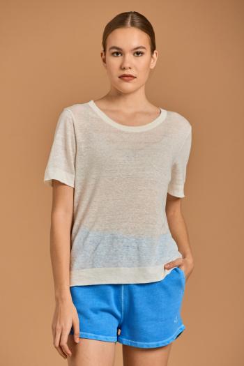 TRIČKO GANT D2. LINEN SS T-SHIRT bílá XS