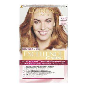 L'Oréal Paris Excellence Creme Triple Protection 48 ml barva na vlasy pro ženy 7,43 Dark Copper Gold Blonde