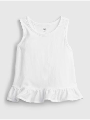 Bílý holčičí dětský top split ruffle tank GAP