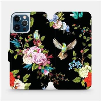 Flipové pouzdro na mobil Apple iPhone 12 Pro Max - VD09S Ptáčci a květy (5903516377558)