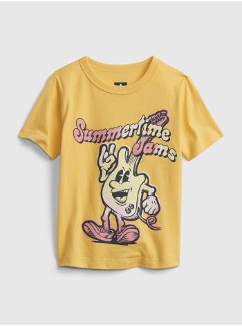 Žluté klučičí dětské tričko short sleeve graphic t-shirt GAP