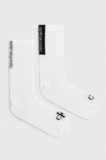 Ponožky Calvin Klein Jeans 2-pack pánské, bílá barva, 701226658