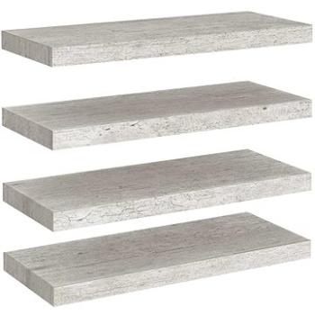 Shumee plovoucí nástěnné 4 ks betonově šedé 60×23,5×3,8 cm MDF, 326599 (326599)