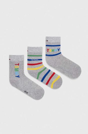 Dětské ponožky Tommy Hilfiger 3-pack šedá barva