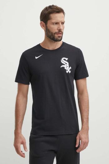 Bavlněné tričko Nike Chicago White Sox černá barva, s potiskem