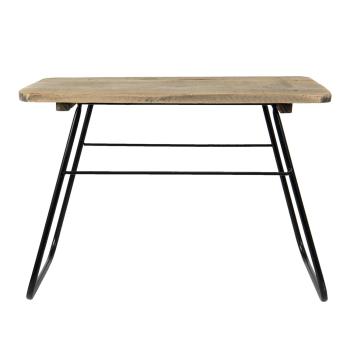 Dřevěno-kovový dekorační antik stolík na rostliny - 46*26*33 cm 64968