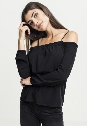 Urban Classics Ladies Cold Shoulder Smoke Longsleeve black - XS