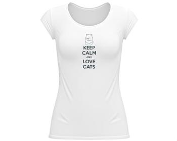 Dámské tričko velký výstřih love cats