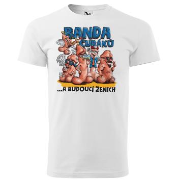 Pánské tričko Ženich a banda čur*ků (Velikost: 3XL, Barva trička: Bílá)