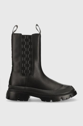 Kožené kotníkové boty Karl Lagerfeld Trekka Mens pánské, černá barva