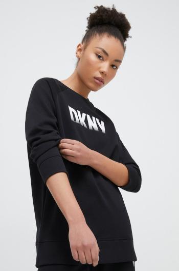 Mikina Dkny dámská, černá barva, s potiskem, DP3T9623