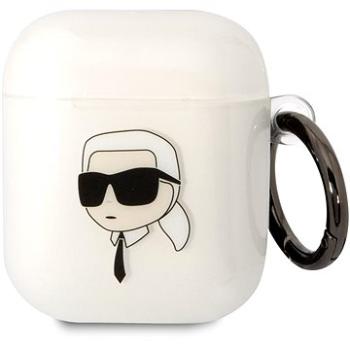 Karl Lagerfeld 3D Logo NFT Karl Head TPU Pouzdro pro Airpods 1/2 White (KLA2HNIKTCT)