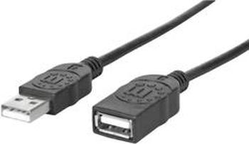 USB 2.0 prodlužovací kabel Manhattan 393850, 3.00 m, černá