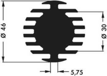 LED chladič Fischer Elektronik SK 598 10 SA 10021845, 4.5 K/W, (Ø x v) 46 mm x 10 mm