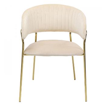 Krémová polstrovaná židle s područkami Belle / set 2 ks