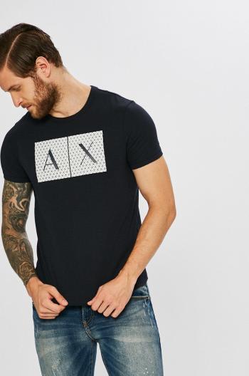 Bavlněné tričko Armani Exchange tmavomodrá barva, s potiskem