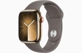 Apple Watch S9 Cell/45mm/Gold/Sport Band/Clay/-M/L