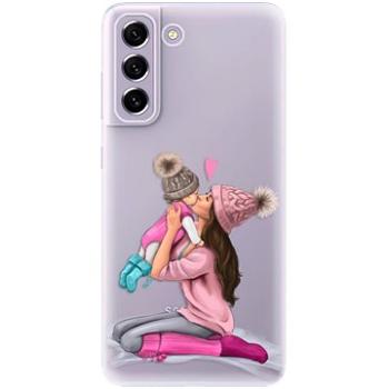 iSaprio Kissing Mom - Brunette and Girl pro Samsung Galaxy S21 FE 5G (kmbrugirl-TPU3-S21FE)