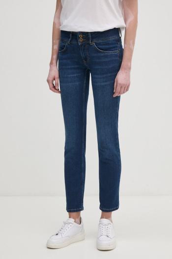 Džíny Pepe Jeans SLIM JEANS LW dámské, tmavomodrá barva, PL204729DP6