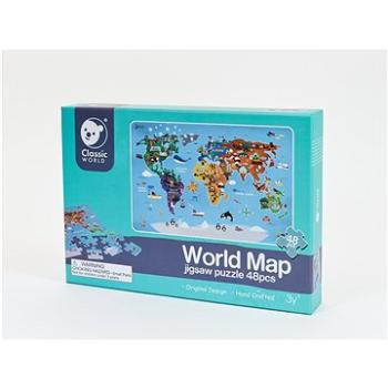 Teddies Puzzle Mapa Světa 48 dílků (6927049040177)