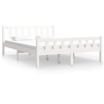 Rám postele bílý masivní dřevo 135 × 190 cm Double, 810655 (810655)