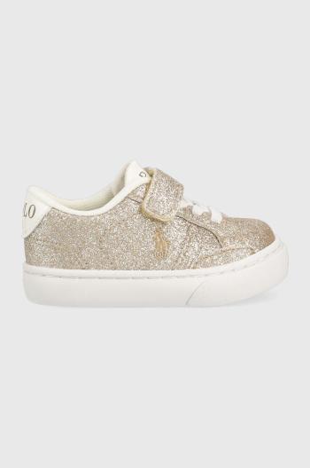 Dětské sneakers boty Polo Ralph Lauren zlatá barva