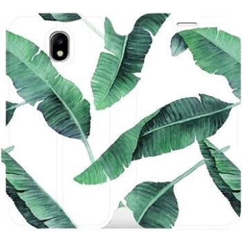 Flipové pouzdro na mobil Samsung Galaxy J5 2017 - MG06P Zelené listy na bílém pozadí (5903226337798)