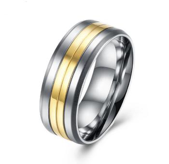 Ziskoun Prsten z chirurgické oceli Coloro- stříbrnozlatý SR000017 Velikost: 10