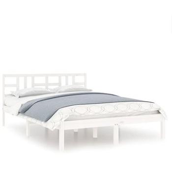 Rám postele bílý masivní dřevo 160 × 200 cm, 3105416 (3105416)