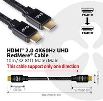 HDMI kabel club3D [1x HDMI zástrčka - 1x HDMI zástrčka] černá 10.00 m