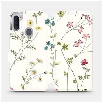 Flipové pouzdro na mobil Samsung Galaxy M11 - MD03S Tenké rostlinky s květy (5903516386826)