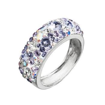 Stříbrný prsten s krystaly Swarovski fialový 35031.3 violet, tanzanite,crystal, ab,, provence, lavender,, crystal,, 56