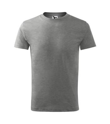 MALFINI Dětské tričko Basic - Tmavě šedý melír | 134 cm (8 let)