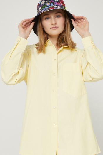 Košile Medicine dámská, žlutá barva, regular, s klasickým límcem